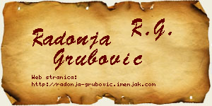 Radonja Grubović vizit kartica